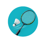 Badminton racket and shuttlecock in motion